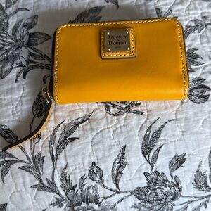 Dooney & Bourke Mustard Yellow Leather credit card holder